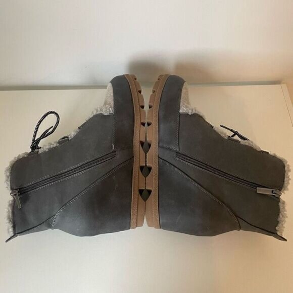 Maurices Ankle Boots Wedge Heel Shearling Fur Lined Size 11 Warm Booties Camille - Picture 2 of 4